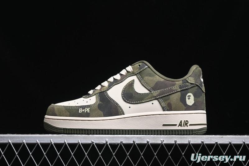 Nike Air Force 1 '07 Low Bape Collaboration - Jungle Camouflage Low-Top Casual Sneakers - CH6336-509
