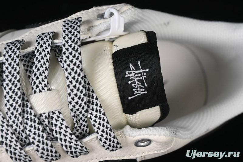 Nike Air Force 1 '07 Low Stussy Collaboration - Black Woven Label Low-Top Casual Sneakers - SJ6698-011