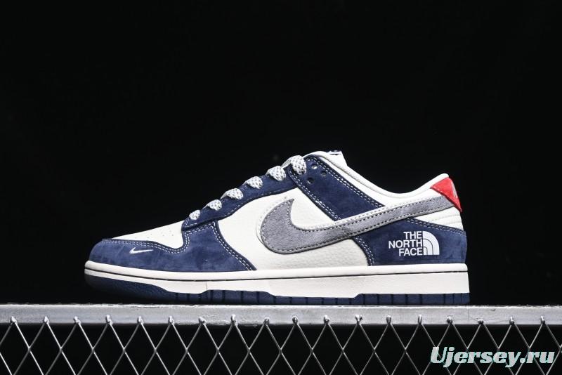 Nike SB Dunk Low The North Face Collaboration - Light Blue Grey Check Anniversary High-End Custom Low-Top Casual Skate Shoes - YX5066-251