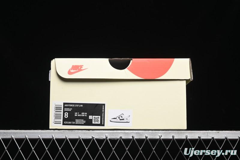 Nike Air Force 1 '07 Low Stussy Collaboration - Black Sail Silver Swoosh Casual Sneakers - XZ6188-729