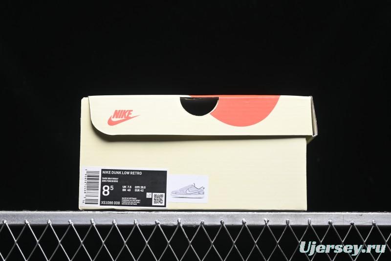 Nike SB Dunk Low Stussy Collaboration - Granite Grey Anniversary Custom Low-Top Casual Skate Shoes - XS1086-008
