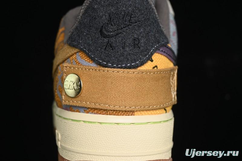 Nike Travis Scott x Air Force 1 Low Casual Sneakers with Full-Length Air Cushion - CN2405-900