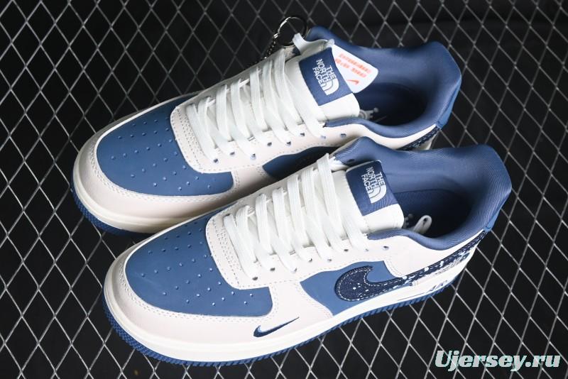 Nike Air Force 1 '07 Low The North Face Collaboration - Blue Floral Swoosh Casual Sneakers - KK1988-021