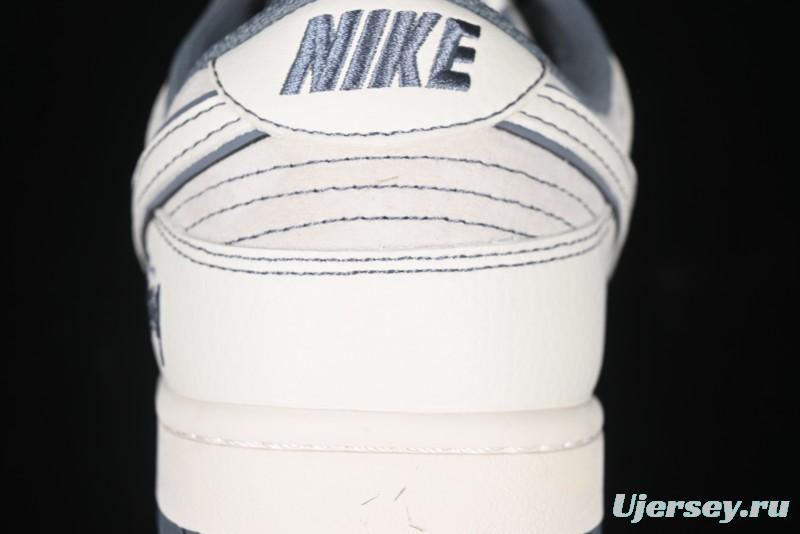 Nike SB Dunk Low Stussy Collaboration - Beige Grey Line Anniversary High-End Custom Low-Top Casual Sneakers - BB7518-007