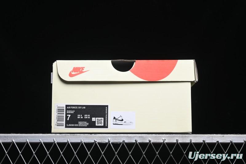 Nike Air Force 1 '07 Low Stussy Collaboration - AF1 Light Grey Red Tag Low-Top Casual Sneakers SJ6698-009