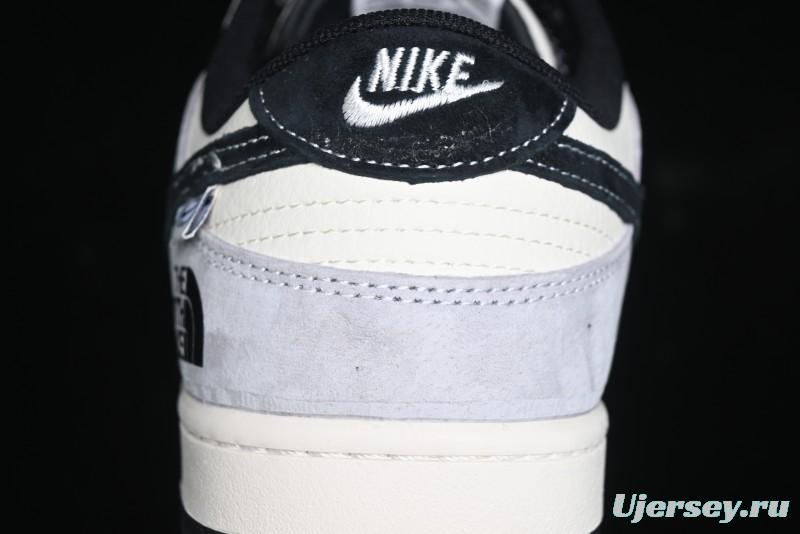 Nike SB Dunk Low The North Face Collaboration - Grey Black Double Swoosh Anniversary Custom Low-Top Casual Skate Shoes - XX3168-108
