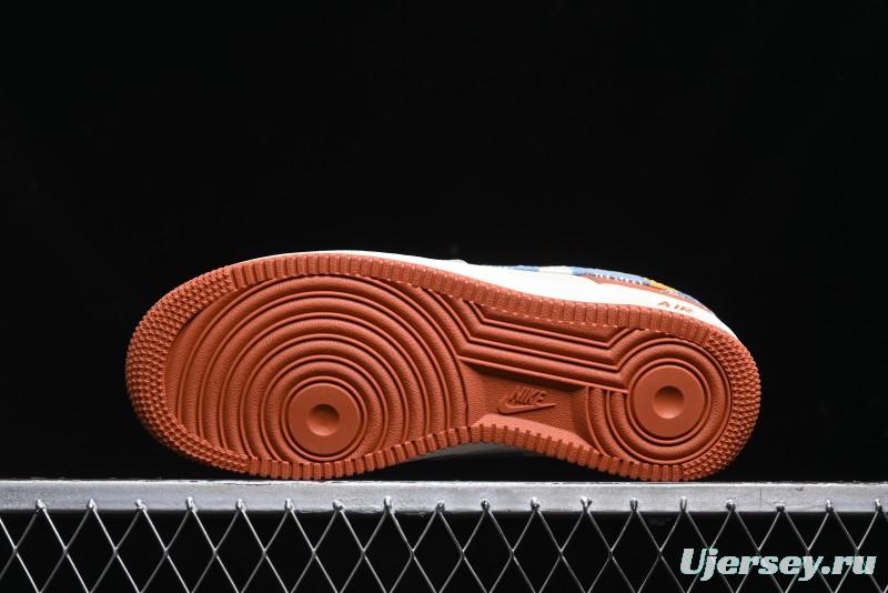 Nike Air Force 1 '07 Low Stussy Collaboration - Grey Brown Flyknit Low-Top Casual Sneakers - KK1988-025