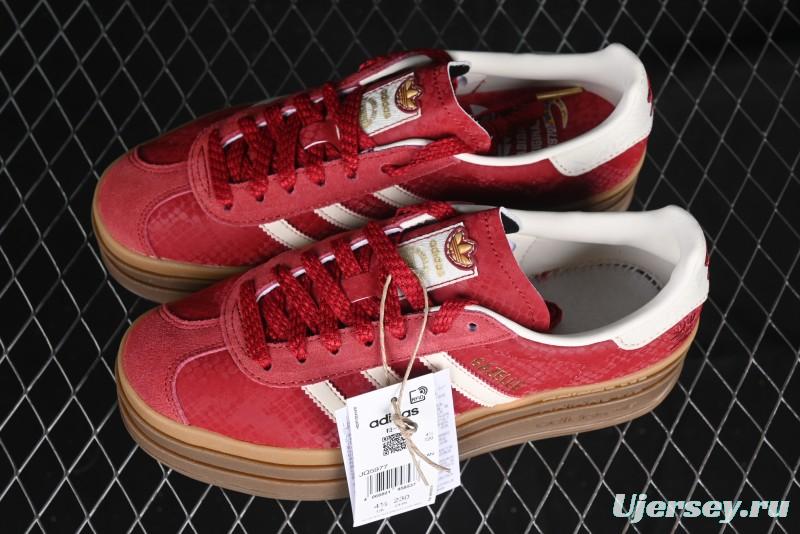 Adidas Originals Gazelle Bold JQ5977 Snake Year Limited Edition Low-Top Sneakers with Anti-Slip and Wear-Resistant Thick Sole