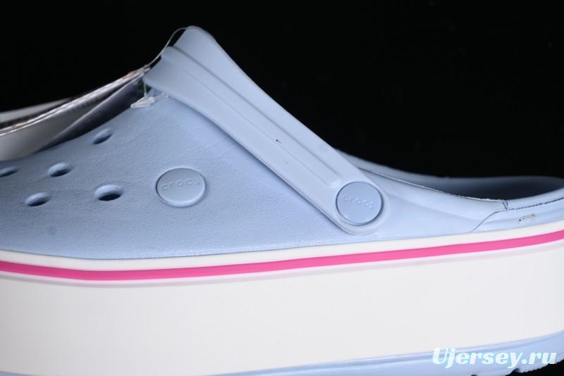 Crocs Crocband Platform Rainbow Comfortable Thick-Soled Clogs - B.D4