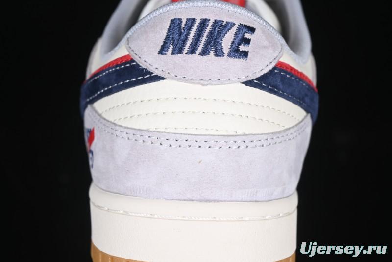 Nike SB Dunk Low UN Collaboration Anniversary Edition Custom Lifestyle Sneakers with Black Swoosh and Gum Sole - DM6868-032