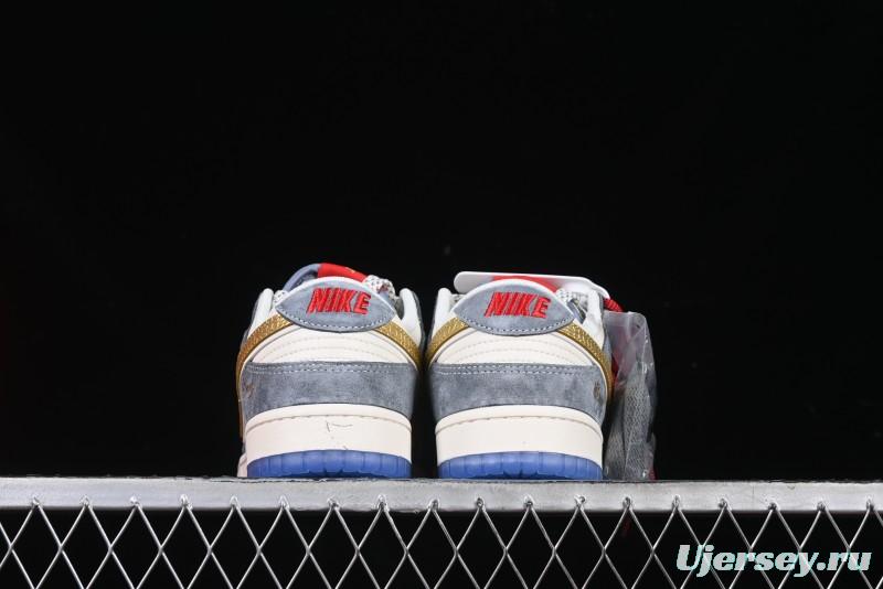 Nike SB Dunk Low Year of the Snake Limited Edition - Gold Snake Anniversary Custom Low-Top Casual Sneakers - XX3168-116