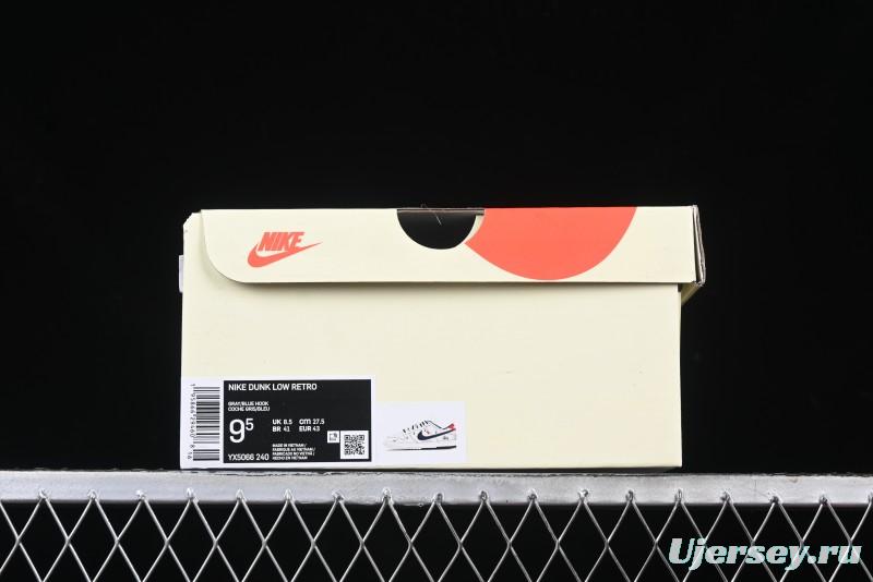 Nike SB Dunk Low Stussy Anniversary Edition High-End Custom Sneakers with Lace-Up Design in Grey White and Navy - YX5066-240