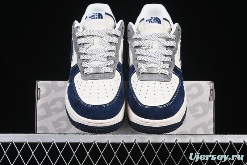Nike Air Force 1 '07 Low The North Face Collaboration Beige Grey Navy Swoosh Casual Sneakers - XZ6188-975