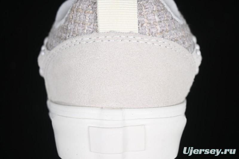 Vans Knu Skool Pearl White Grey Low Top Casual Skate Shoes - VN0007QDBGE