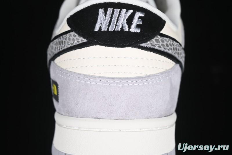 Nike SB Dunk Low The North Face Year of the Snake Grey White Grey Swoosh Anniversary Custom Low-Top Casual Skate Shoes - KK1333-019