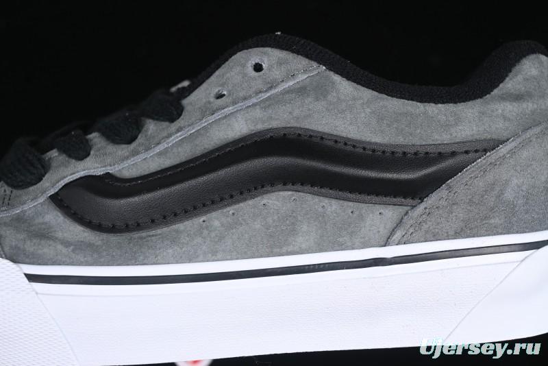 Vans Knu Skool Low-Top Retro Casual Vulcanized Sneakers in Grey Black - VN0009QCBDS