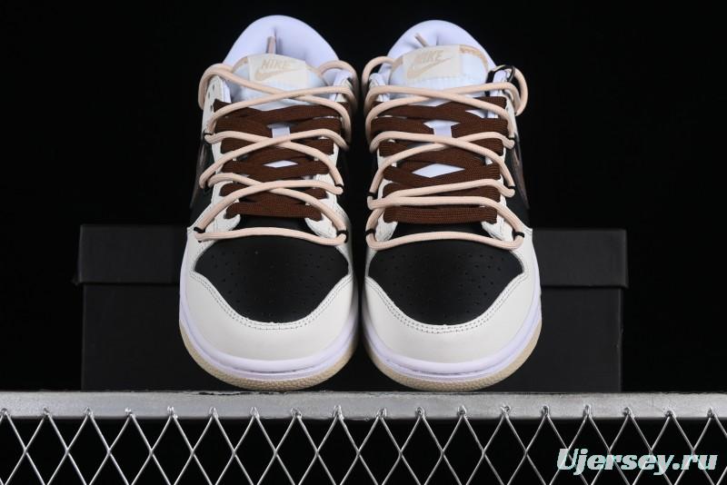 Nike Dunk Low Chestnut Letter High Street Black Brown Deconstructed SB Strap Low Top Casual Skate Shoes - DV0831-003