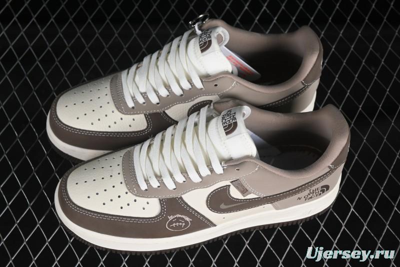 Nike Air Force 1 '07 Low The North Face Collaboration Light Brown Ghost Face Casual Sneakers - KK1988-065