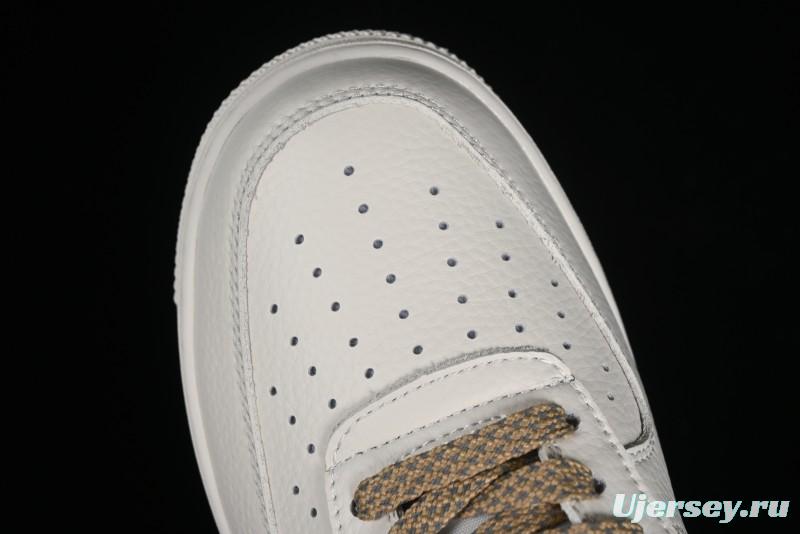 Nike Air Force 1 '07 Low Classic Khaki Mini Swoosh Starry Sky Low-Top Casual Sneakers - MJ0319-027