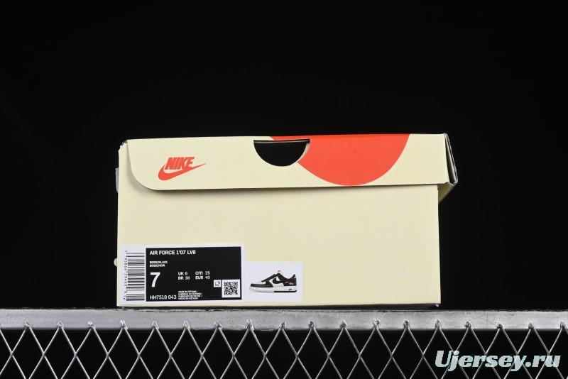 Nike Air Force 1 '07 Low Stussy Supreme Collaboration Dual-Tone Black Red Logo Low-Top Casual Sneakers - HH7518-043