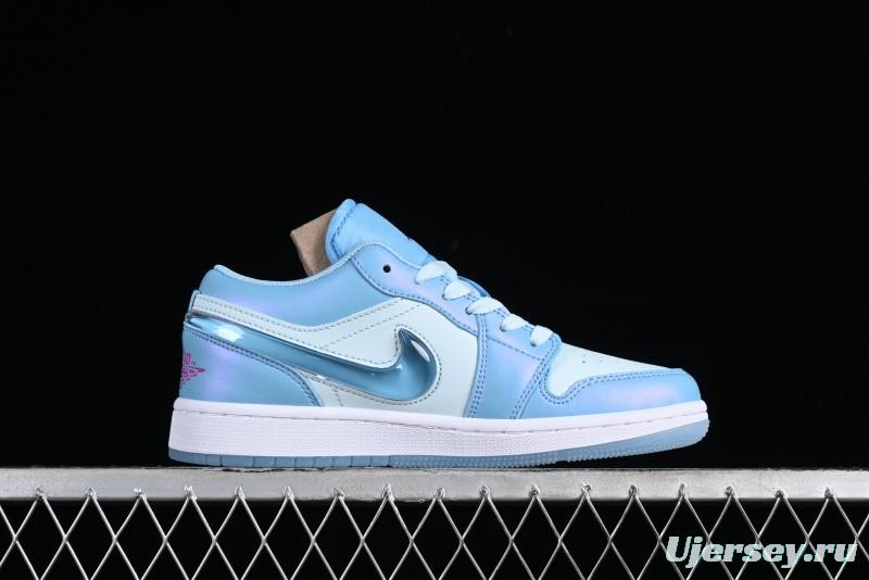 Nike Air Jordan 1 Low Custom Black Green Casual Sneakers - FN7366-400