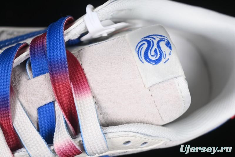 Nike Travis Scott x Fragment Design x Air Jordan 1 Low OG SP AJ1 Snake Year Limited Blue Swoosh Gum Sole Low-top Casual Sneakers - XS3086-011