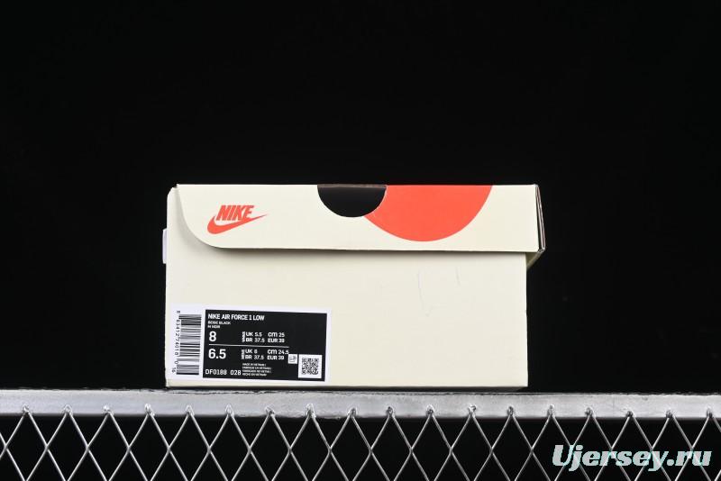 Nike Air Force 1 '07 Low Dior Collaboration Black Pattern Low-Top Casual Sneakers - DF0188-028