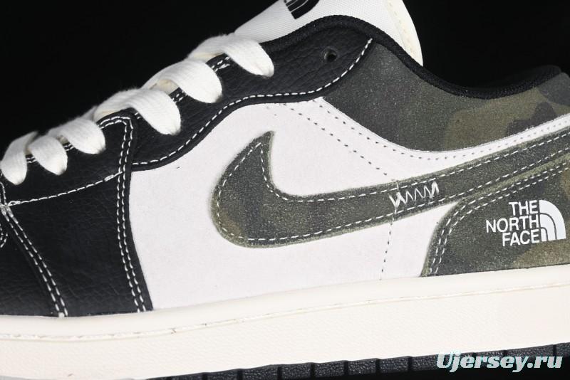 Nike Air Jordan 1 Low AJ1 The North Face Collaboration Dark Camouflage Custom High-End Retro Basketball Shoes - DM9188-013