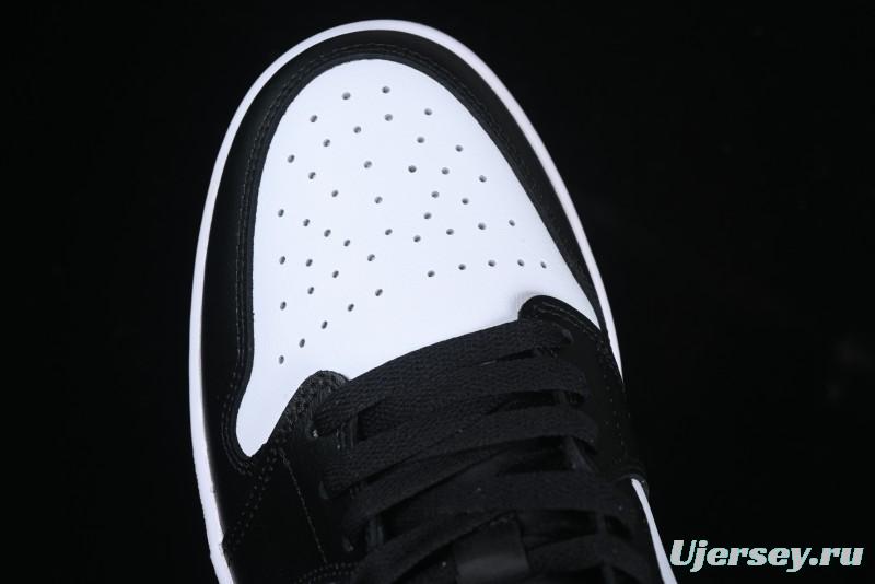 Nike Air Jordan 1 Low AJ1 Basketball Shoes in Black White Silver - 553558-131