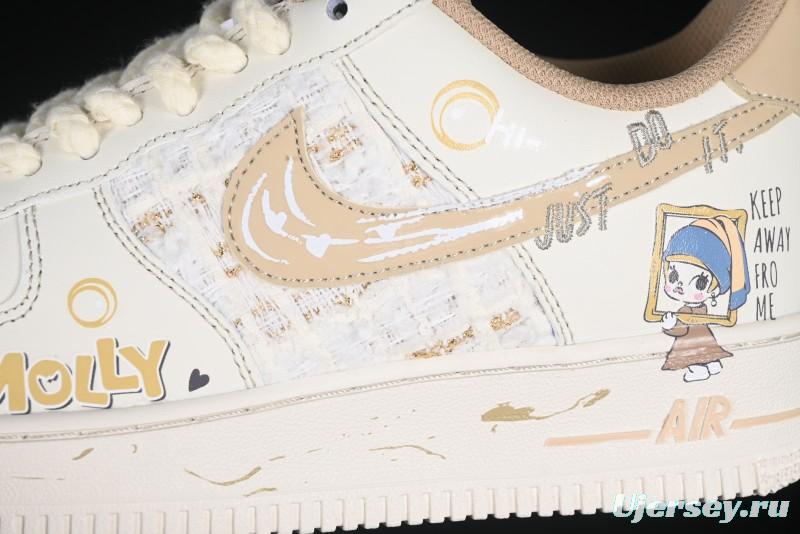 Nike Air Force 1 '07 Low Casual Sneakers with Pop Mart Molly Design - FJ7740-210