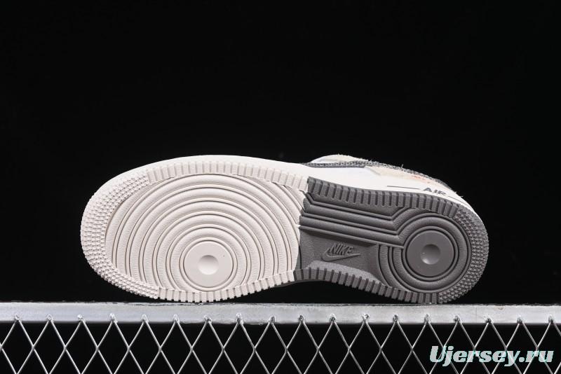 Nike Air Force 1 '07 Low Supreme Collaboration Grey Snake Scale Low-Top Casual Sneakers - DM6688-010