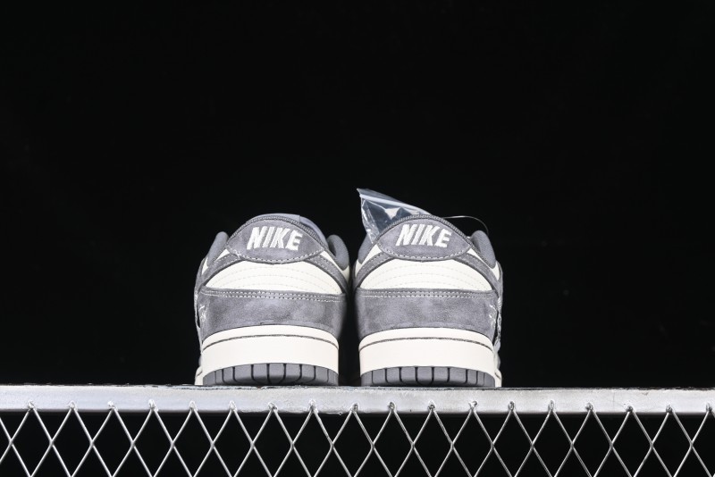 Nike SB Dunk Low Stussy Anniversary Edition Patchwork Grey Swoosh Customized Casual Skate Shoes - YX5066-221