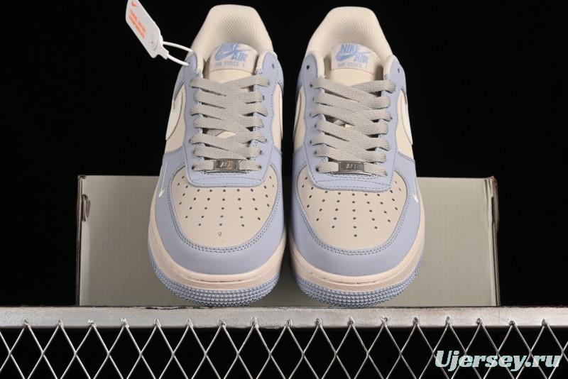 Nike Air Force 1 '07 Low Casual Sneakers in Ancient Blue with Full-Length Honeycomb Air Cushion - DB3301-199
