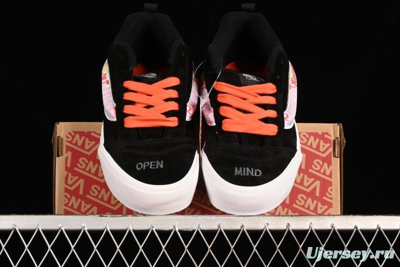 Vans Classics Knu Skool Retro Sneakers with Embroidered Graffiti Design and Thick Tongue - VN000CS00ZB