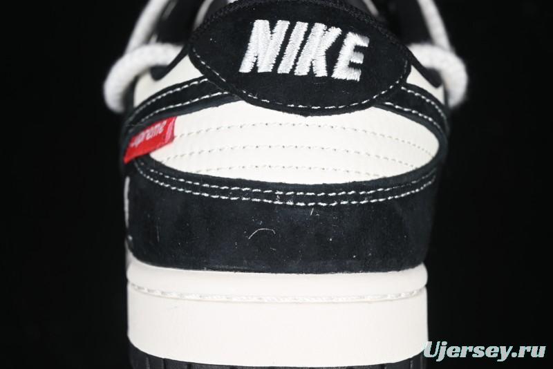 Nike SB Dunk Low Carhartt x Supreme Collaboration - Strap Black Hook Anniversary High-End Custom Low-Top Casual Skate Shoes - YX5066-237