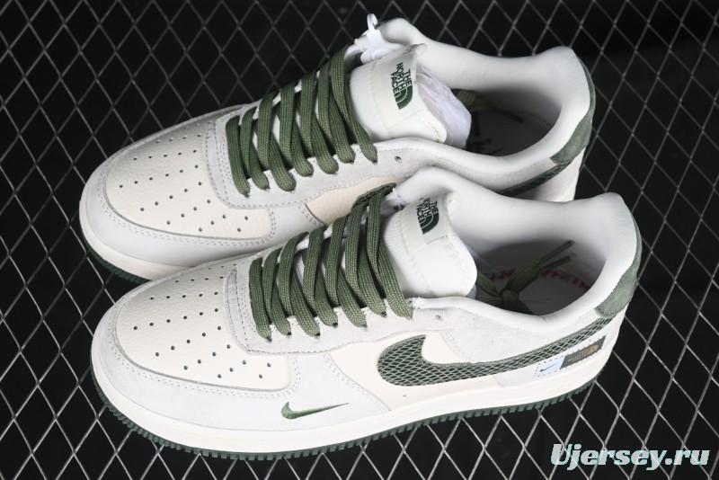 Nike Air Force 1 '07 Low The North Face Collaboration Green Snake Swoosh Casual Sneakers - DF0188-026