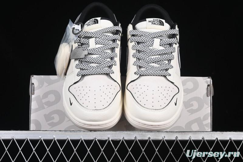Nike SB Dunk Low The North Face x CDG Triple Collaboration Black Letter Grey Swoosh Anniversary Custom Low-Top Casual Skate Shoes - DM6868-029