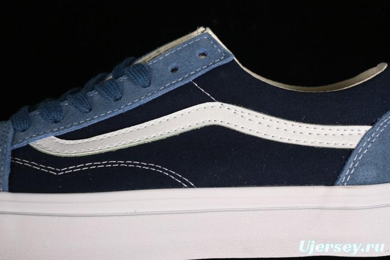 Vans Sk8-Mid Reissue 83 High-End Blue Suede Retro Skate Shoes - VN000CQDDWR