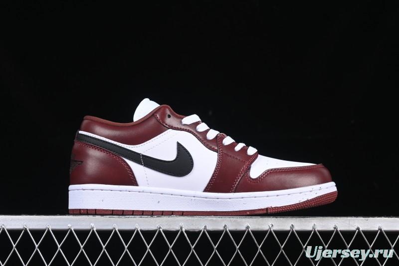 Nike Air Jordan 1 Low AJ1 Retro Lifestyle Sneakers in White and University Red - HF3148-102