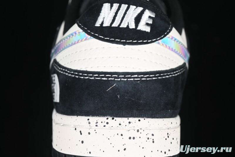 Nike SB Dunk Low The North Face Collaboration Beige Black Iridescent Swoosh Anniversary Custom Low-Top Casual Skate Shoes - DM6868-018