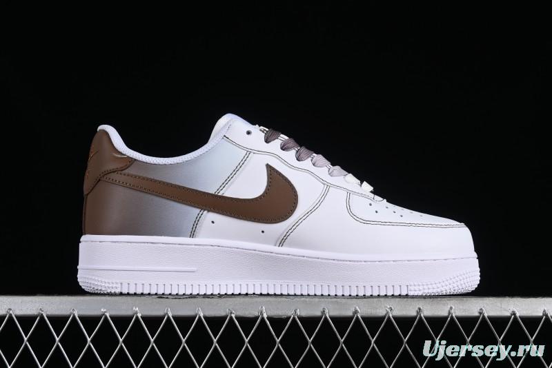 Nike Air Force 1 '07 Low Custom Anime Theme Gradient Brown Swoosh Casual Sneakers - FN0366-103
