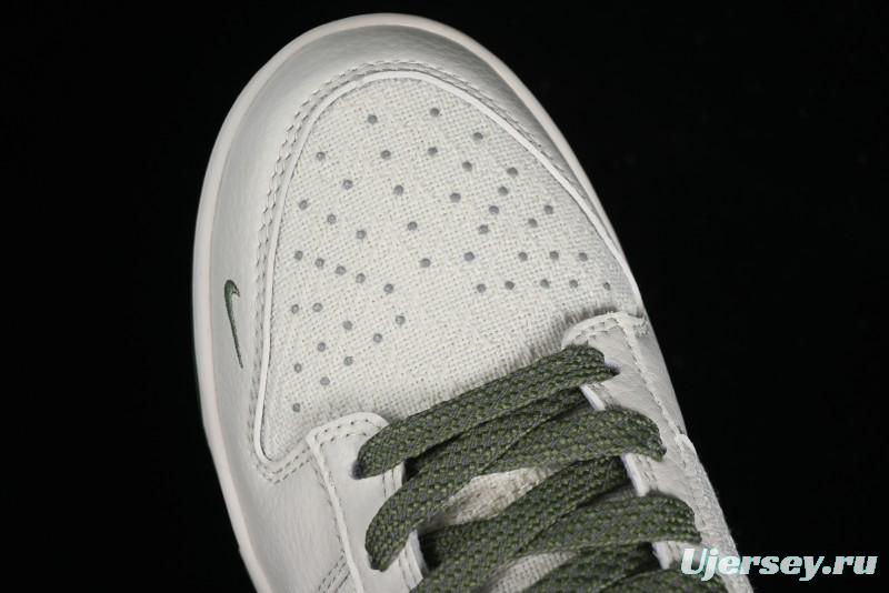 Nike SB Dunk Low Gucci Collaboration - Beige Green Woven Fabric Anniversary High-End Custom Low-Top Casual Skate Shoes - DQ1098-368