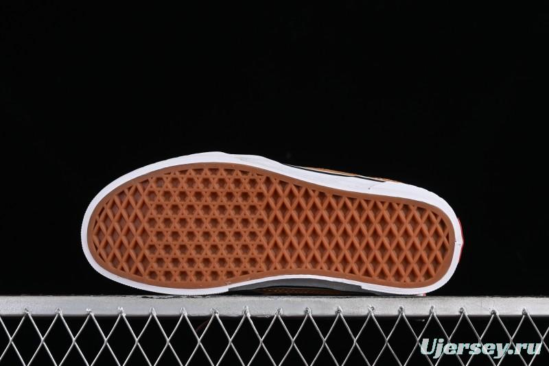 Vans Caldrone Classic American Retro Skate Shoes in Brown Orange - VN000CXZ1OU