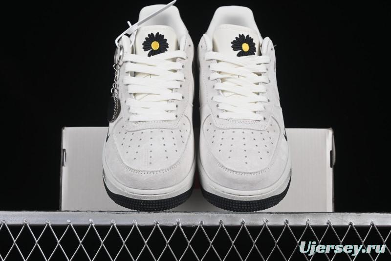 Nike Air Force 1 '07 Low Grey Pig Suede Graffiti Casual Sneakers - DF0188-035