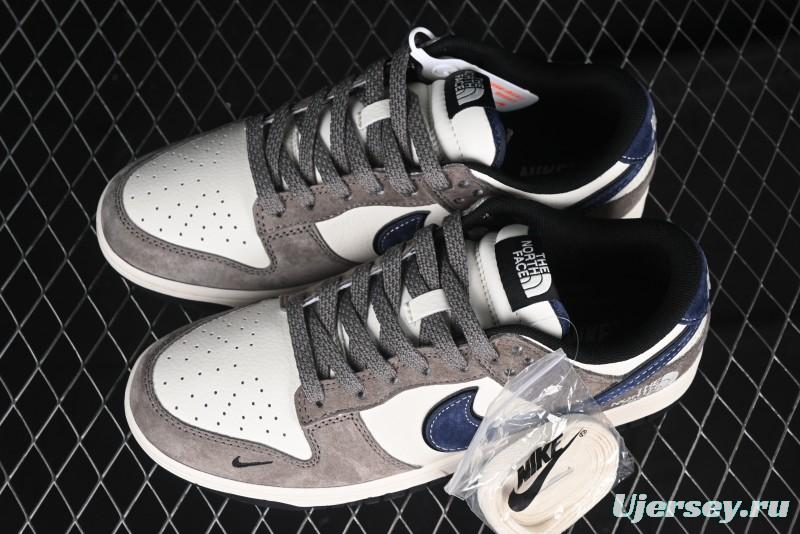 Nike SB Dunk Low The North Face Collaboration - Mysterious Grey Anniversary Edition Customized Low-Top Casual Skate Shoes - XS1086-006