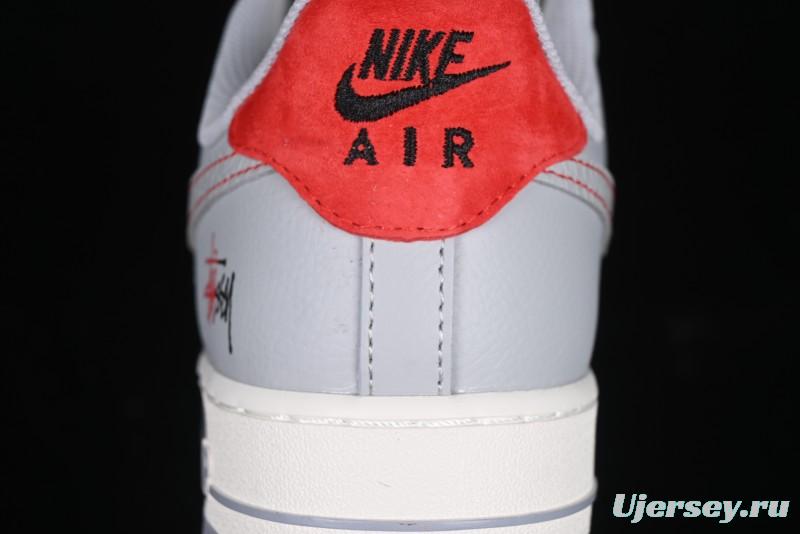 Nike Air Force 1 '07 Low Stussy Lunar New Year Snake Limited Edition Grey Snake Low-Top Casual Sneakers - DM6688-027