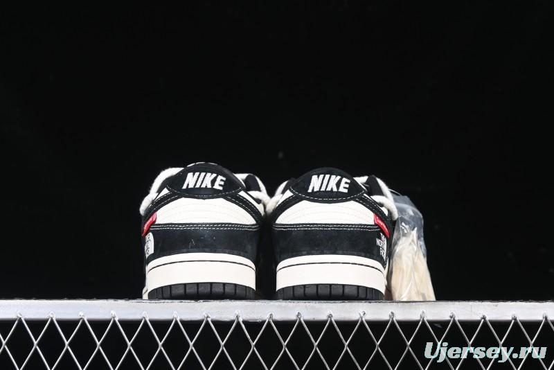 Nike SB Dunk Low The North Face x Supreme Anniversary Edition Customized Lace-Up Black White Black Swoosh Casual Skate Shoes - YX5066-227