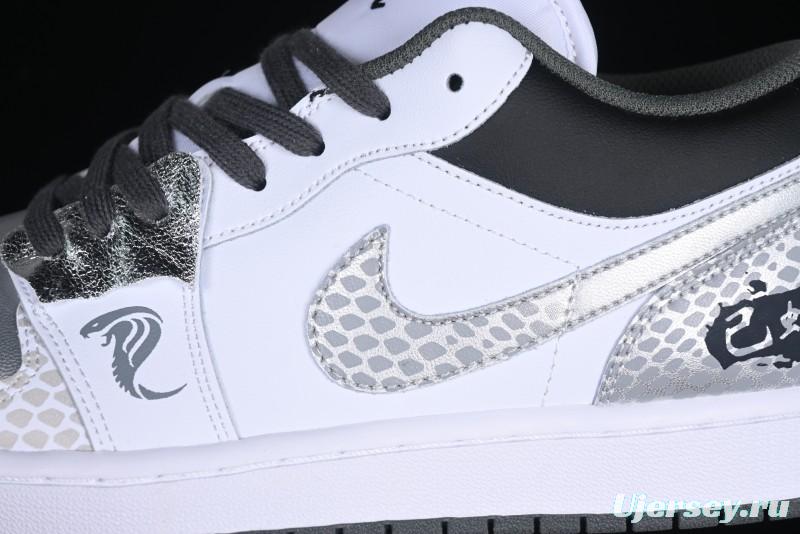 Nike Air Jordan 1 Low AJ1 Snake Year Custom Low-Top Culture Basketball Shoes - 553558-152
