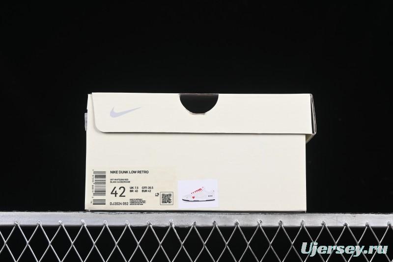 Nike SB Dunk Low Comme des Garcons Play Heart White Anniversary Custom Low-Top Casual Skate Shoes - DJ2024-052