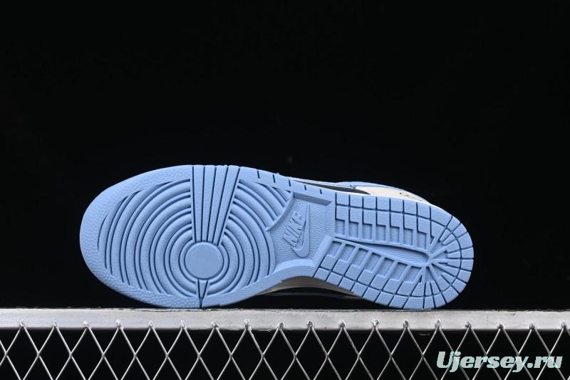 Nike SB Dunk Low Lightning Collaboration - Light Blue Swoosh Anniversary Custom Low-Top Casual Skate Shoes - LW1818-107